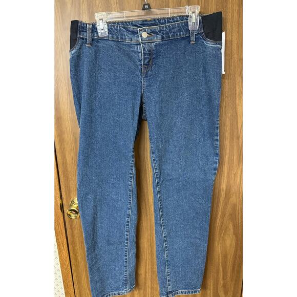 NWT Ladies Isabel Maternity by Ingrid & Isabel Dark Wash Denim Jeans - Size 8 - Picture 1 of 3